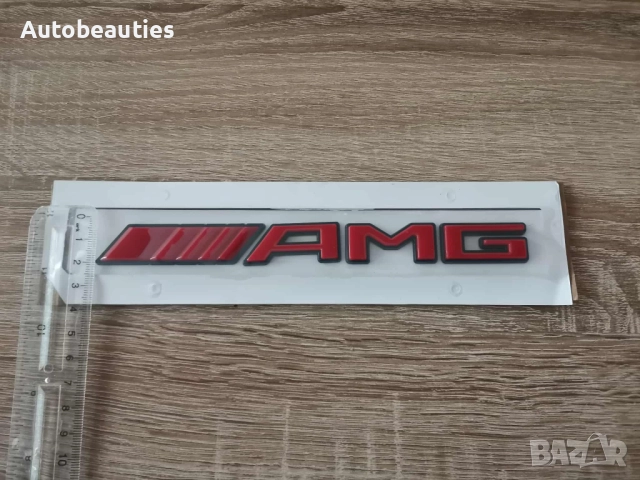 Mercedes Benz AMG червена емблема с черен кант, снимка 3 - Аксесоари и консумативи - 51878256