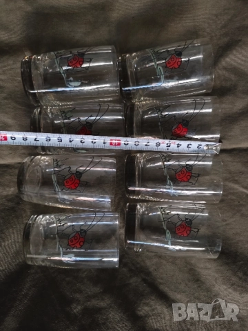 Продавам стъклени чаши с калинка., снимка 2 - Сервизи - 51531277