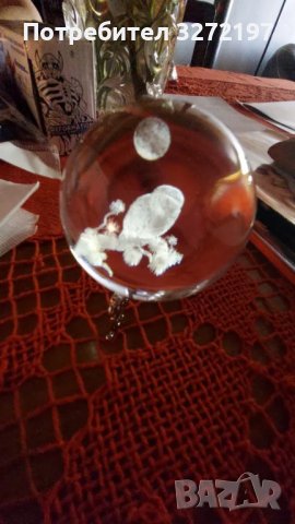 3D Прозрачен орнамент Бухал в кристална топка 60 мм + стойка орнамент, снимка 5 - Статуетки - 43147785
