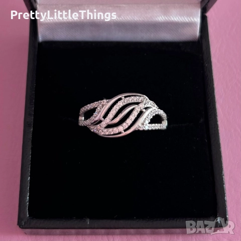 Пръстен от бяло злато проба 585 размер 56