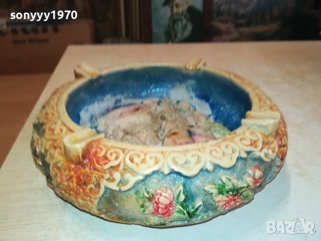 ГОЛЯМ КРАСИВ СТИЛЕН ПЕПЕЛНИК ОТ ФРАНЦИЯ 1911231127, снимка 5 - Антикварни и старинни предмети - 43056521