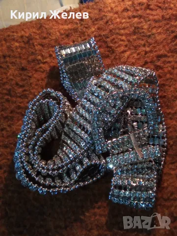 ПРЕКРАСЕН АЖУРЕН ДАМСКИ ПОСРЕБРЕН МЕТАЛЕН КОЛАН с БЛЕСТЯЩИ ФАСЕТИРАНИ КРИСТАЛИ 32867, снимка 13 - Колани - 47298506