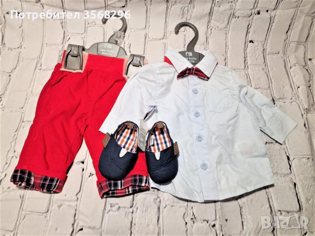 Риза, панталон и обувки на Mothercare, снимка 1 - Комплекти за бебе - 43036313