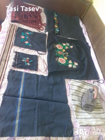 Престилки, торби и пояс от национална носия. Ютия на жар., снимка 1