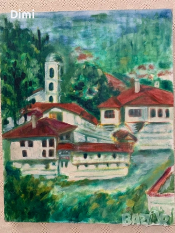 МАРИЯ ЛУКОВА масло/платно пейзаж Копривщица, снимка 5 - Картини - 52838414