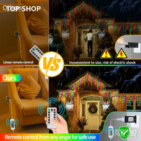 Коледни светлини GCMacau за открито 15+5M, 506 LED, 8 режима, снимка 2 - Лед осветление - 49731163