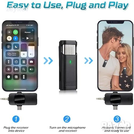  микрофонен комплект  Plug & Play, функция за намаляване на шума, съвместим с Android и IOS, снимка 4 - Микрофони - 43610239