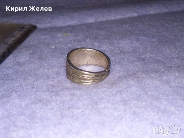 СТАР ВЪЗРОЖДЕНСКИ СРЕБЪРЕН САЧАНЕН ПРЪСТЕН ЕТНОГРАФСКИ ОРНАМЕНТИРАН МАЙСТОРСКИ 16850, снимка 14 - Антикварни и старинни предмети - 39547571