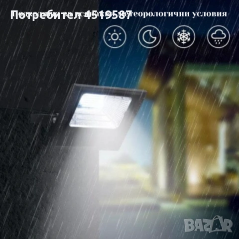 Соларен прожектор Jortan IP 66, дистанционно управление, индикатор за батерията, снимка 2 - Прожектори - 53478120