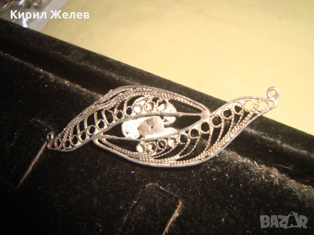 СРЕБЪРНА СТАРИННА ФИЛИГРАННА ВИСУЛКА УКРАШЕНИЕ БИЖУ СРЕБРО РЪЧНА ФИНА РАБОТА 22252, снимка 5 - Антикварни и старинни предмети - 33135053