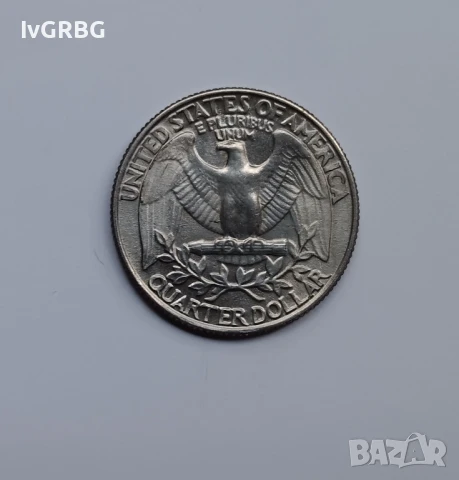 25 цента САЩ 1982 1/4 долар САЩ 1982 Американска монета Четвърт долар 1982 Америка , снимка 3 - Нумизматика и бонистика - 50499121