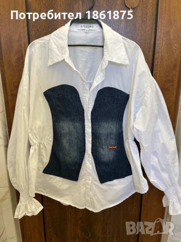 Бяла риза тип корсет отпред , снимка 1 - Ризи - 44894921