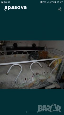 Детско креватче метално с механизъм за люлка, снимка 2 - Бебешки легла и матраци - 29067579