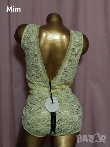  CARMAKOMA 2XL Лимонено жълто, дантелено боди, снимка 2 - Корсети, бюстиета, топове - 53481032