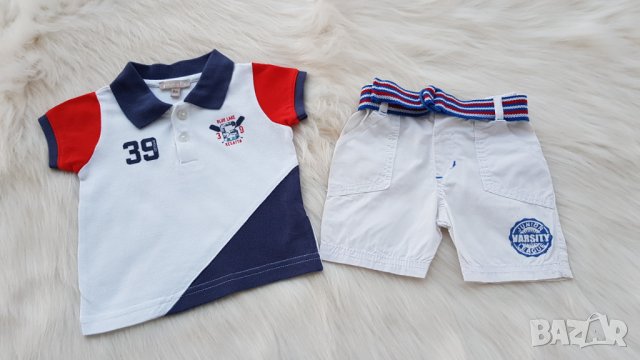 Тениска с якичка и къси панталонки 3-6 месеца, снимка 6 - Комплекти за бебе - 32649433