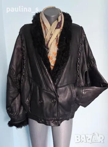 Винтидж аутлет / "Shearling" дамски кожух тип яке от естествена кожа , снимка 4 - Якета - 48431003