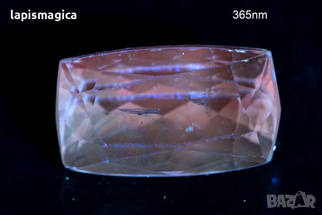 Голям Розов кунцит сподумен 11.32ct флуоресцентен октагон шлифовка, снимка 4 - Други - 43024436
