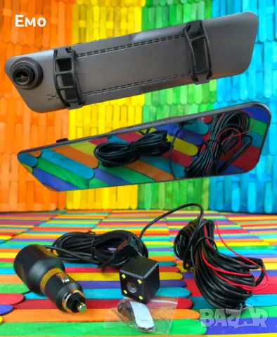 Огледало за обратно виждане 4,5 инча - 1080P - Предна и задна камера  , снимка 4 - Аксесоари и консумативи - 48571730