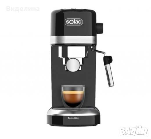 Машина за еспресо Solac Taste Slim Black CE4510 (С дефект отзад на резервоара  за водата и по кашона, снимка 8 - Кафемашини - 52010395