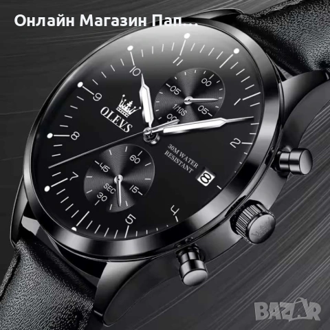 OLEVS 2880 Мъжки Луксозен Кварцов Часовник с Хронограф, снимка 3 - Мъжки - 53560036
