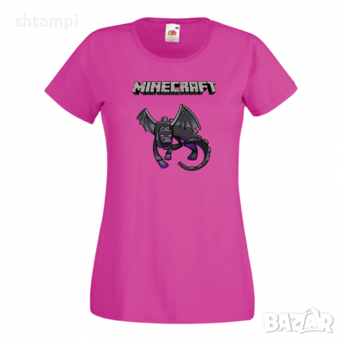 Дамска тениска Ender Dragon 2 майнкрафт Minecraft,Игра,Забавление,подарък,Изненада,Рожден Ден.