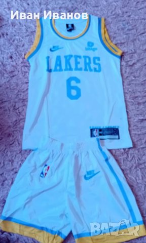 Чисто нов оригинален детски екип на Лос Анджелис Лейкърс-ЛеБрон Джеймс 
