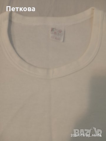 Бяла памучна тениска, снимка 3 - Тениски - 34880722