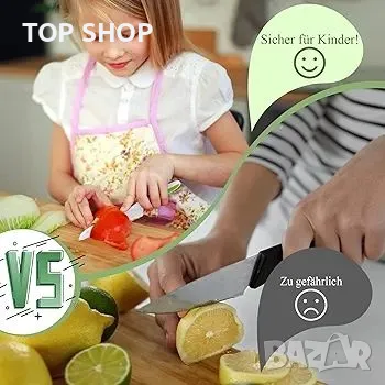 Комплект детски кухненски ножове от 8 части за рязане и готвене на плодове или зеленчуци, снимка 3 - Други - 48718710