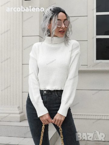 Дамски шикозен къс пуловер, 3цвята - 023, снимка 7 - Блузи с дълъг ръкав и пуловери - 43245814