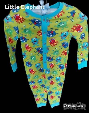 Цяла пижамка ромпърче за 2-3 год мом чудовища,Англия/нова