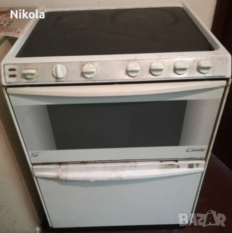 Комбинирана Френска Готварска Печка Candy Trio 043 с 4 Керамични Котлона, Фурна и Сушилня !