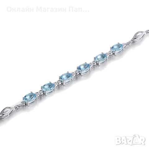 Andara сребърна гривна 925 със синтетични сапфири, снимка 2 - Гривни - 52448989