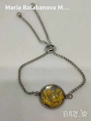 Бижута от епоксидна смола и естествени цветя., снимка 5 - Бижутерийни комплекти - 48660169