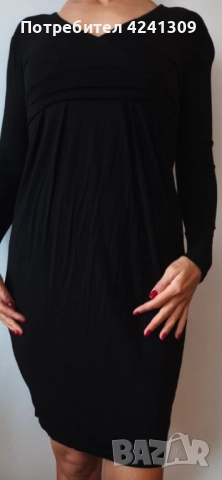 Черна елегантна рокля Ivet, снимка 3 - Рокли - 51491105