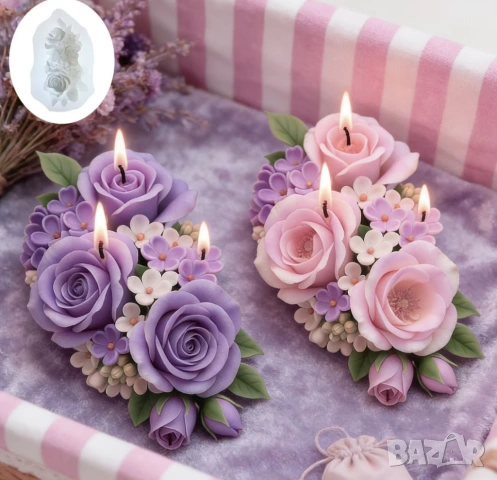 Молд рози букет , снимка 3 - Форми - 53494179
