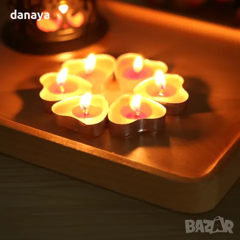 5873 Чаени свещички Сърца, 10 броя, снимка 4 - Декорация за дома - 50054628