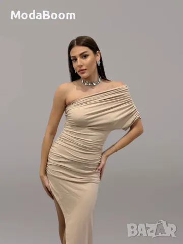 Сива дълга дамска рокля , снимка 2 - Рокли - 48738540