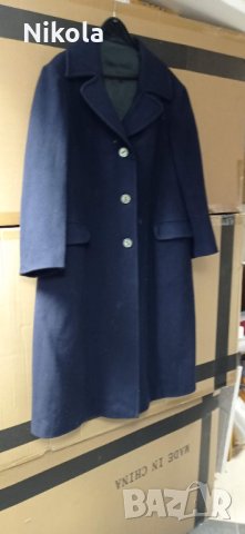 Синьо  дамско палто - вълнено с копчета, снимка 9 - Палта, манта - 34940203