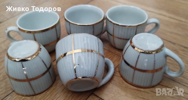 Комплект от шест антикварни порцеланови чашки 20 мл., снимка 7 - Чаши - 52944873