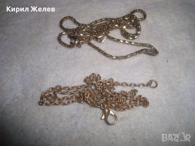 Две СТАРИ СТОМАНЕНИ ПОСРЕБРЕНИ ФИНИ ВЕРИЖКИ СИНДЖИРЧЕТА ЛАНЧЕ КОЛИЕ 31363, снимка 2 - Колиета, медальони, синджири - 38033497