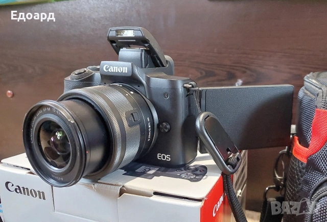 Canon EOS M50 Mark II 2 + допълнителни аксесоари и резервна батерия, снимка 9 - Фотоапарати - 53221852