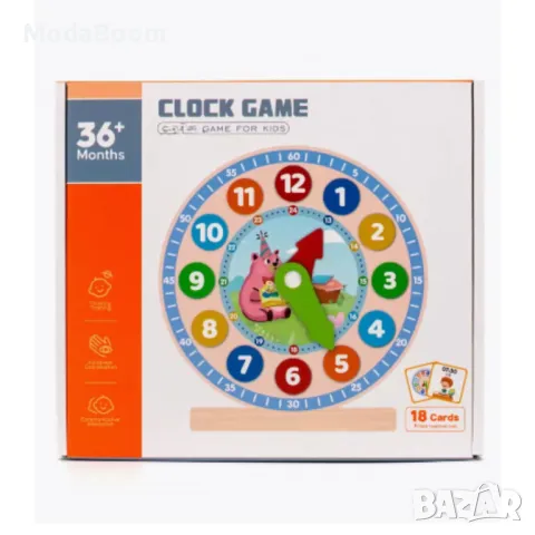 Дървен сортер,часовник,образователна игра, снимка 3 - Образователни игри - 48869530