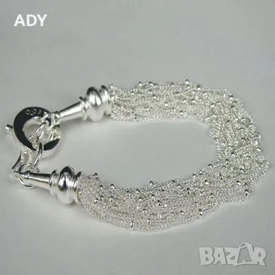 ЕЛЕГАНТНА  ПОСРЕБРЕНА ГРИВНА  - 925, снимка 2 - Гривни - 47868592