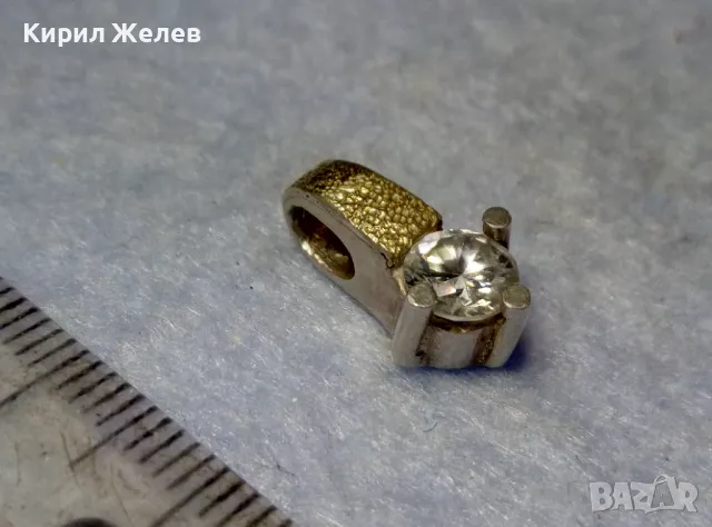 СРЕБЪРЕН ПЕНДАНТ СРЕБРО 950 с 1/2мм МАСИВНО БЯЛО ЗЛАТО 750 с ЖЪЛТА ПОЗЛАТА 22 Карата и ФИАНИТ 49301, снимка 8 - Колиета, медальони, синджири - 50342439