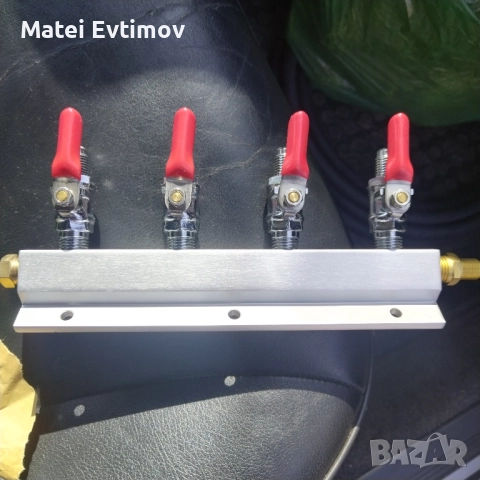 Четворен газов разпределител KegLand за СО2 с резба, снимка 2 - Други машини и части - 52460238