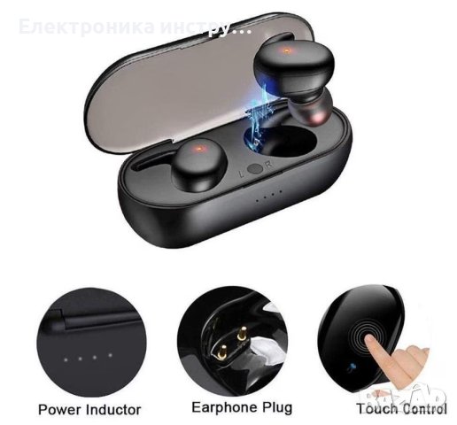 Безжични слушалки, Y30, Bluetooth 5, черни, снимка 3 - Слушалки за компютър - 40779375