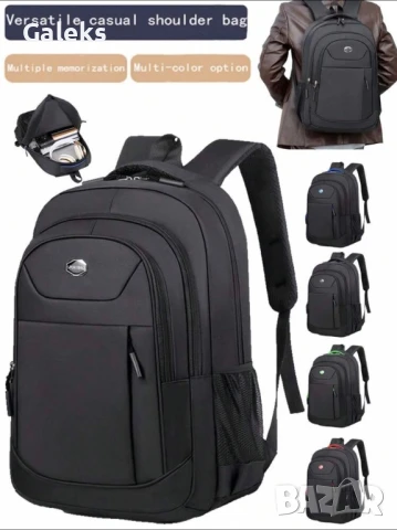 Ергономична и подсилена черна мъжка раница за пътуване с голям капацитет!, снимка 2 - Раници - 51007484