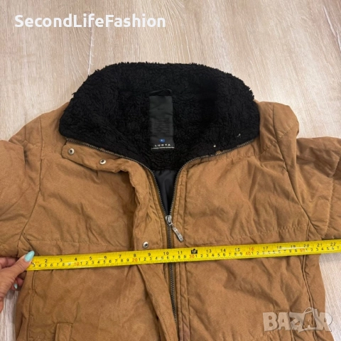 Дамско кафяво пухено яке Luhta, размер L, винтидж ватирано зимно палто, топло ретро, снимка 4 - Якета - 52859015