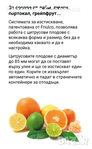 Професионални сокоизтисквачки Фреш машини Friulco, снимка 13 - Машини за сок - 50235105