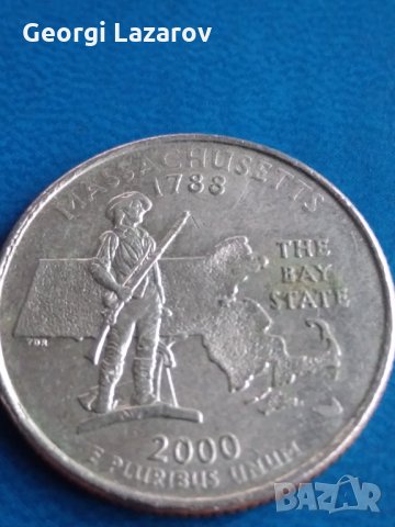 25 цента САЩ 2000 Масачузец ,юбилейна